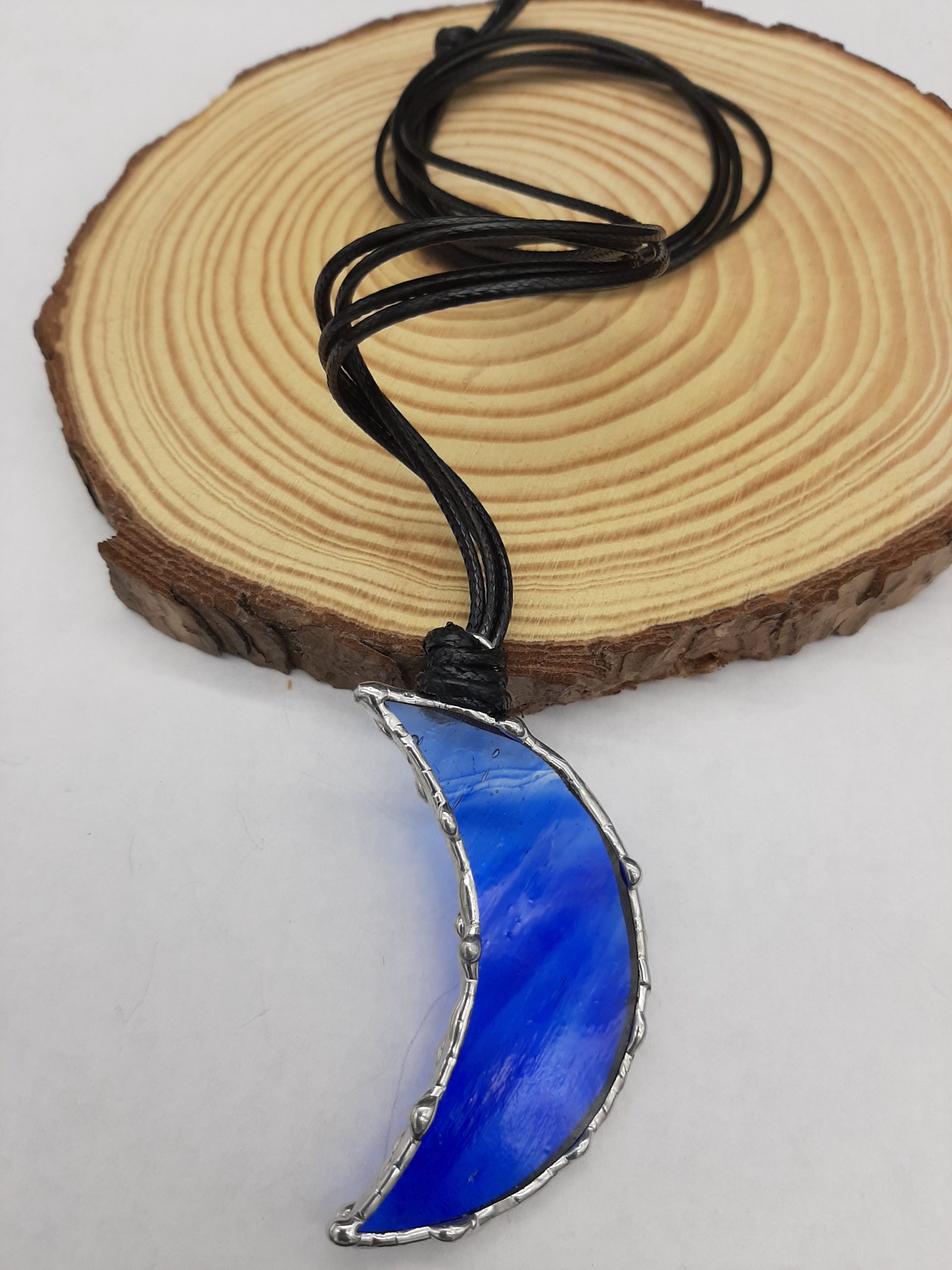 Colgante LÚA en Vidrio de Aguas Azules y Transparentes 1 - Anacos de cores Colgante LÚA en Vidrio de Aguas Azules y Transparentes